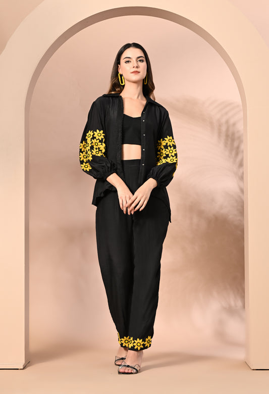 Golden Petals Co-ord Set