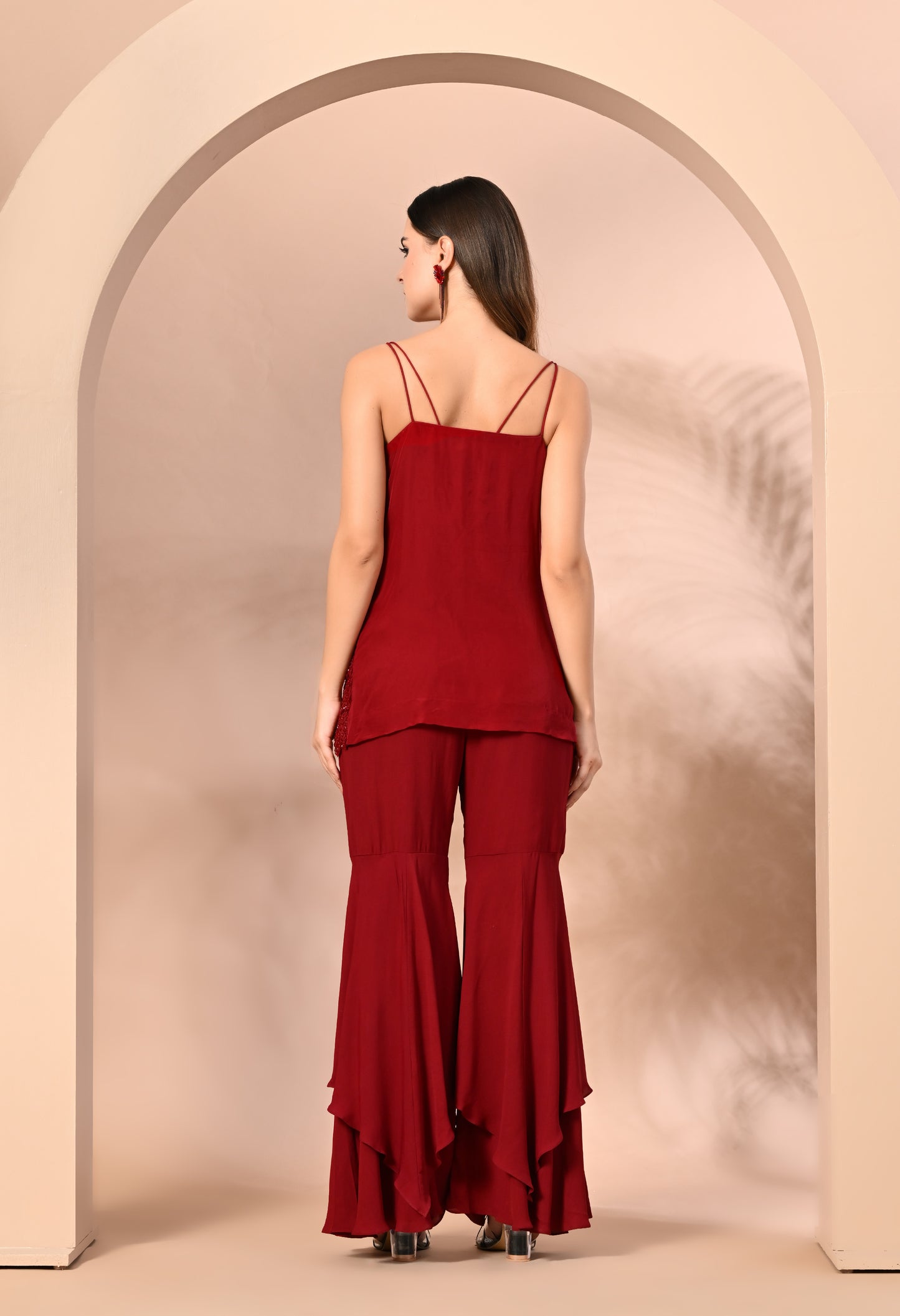 Maroon Crystallized Couture