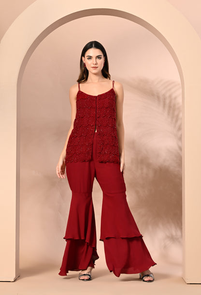 Maroon Crystallized Couture