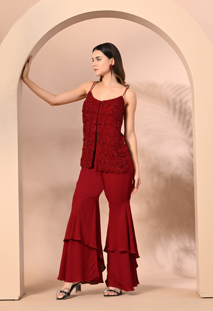 Maroon Crystallized Couture