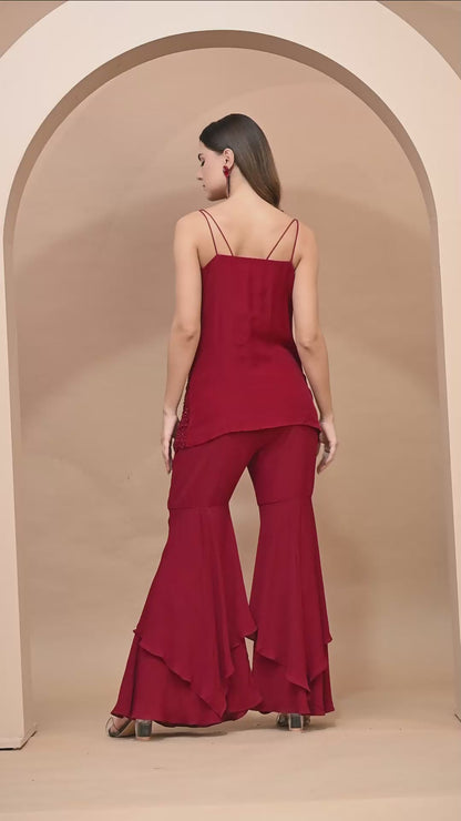 Maroon Crystallized Couture